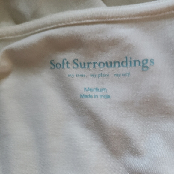 Soft Surroundings White Long Sleeve Beaded Top Medium - Picture 6 of 6